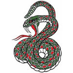 タトゥーシール　緑蛇(タトゥー・刺青シール)